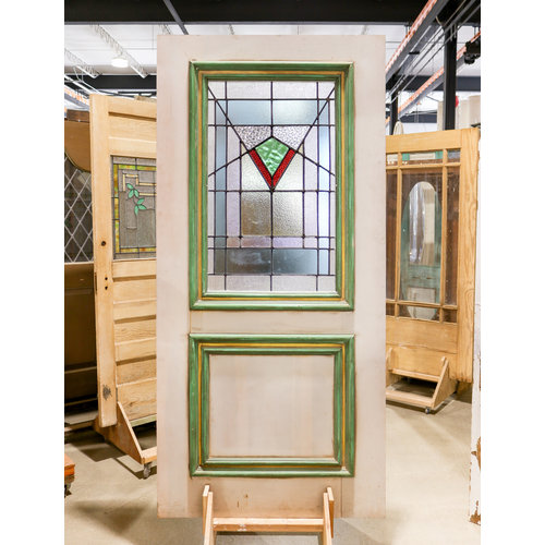 Green & Red Stained Glass Door by D. Abney