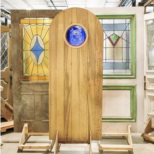 Arched Door with Royal Stained Glass