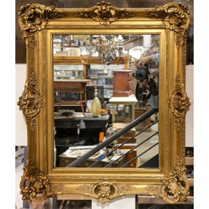 Intricate Gold Mirror with Beveled Mirror