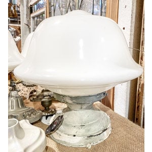 Milk Glass Flush Mount Light Fixture