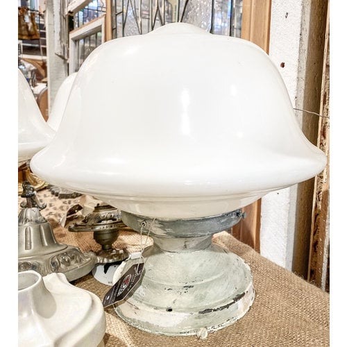 Milk Glass Flush Mount Light Fixture