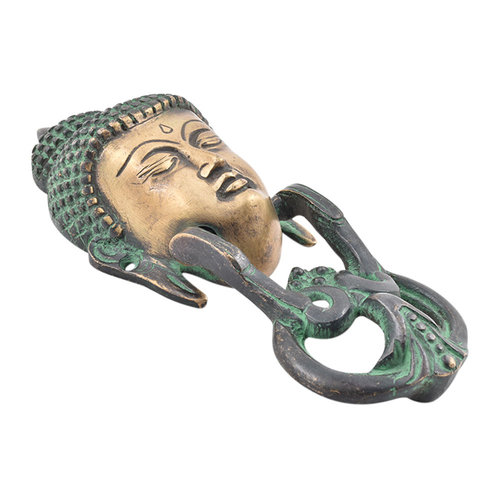 Brass Buddha Face Door Knocker from India