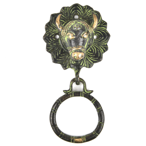 Bronze Bull Head Door Knocker from India Bronze Bull Head Door Knocker from India