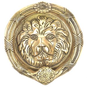 Brass Lion Head Door Knocker from India