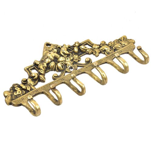 Brass Victorian Floral Arrangement Wall Hook from India