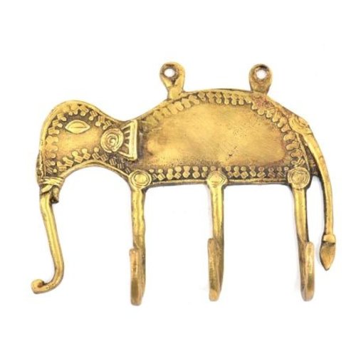 Brass Three Hook Elephant from India