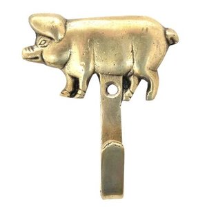 Brass Pig Wall Hook from India