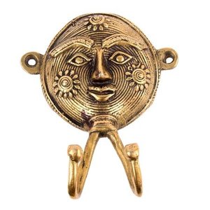 Brass Tribal Face Hook from India