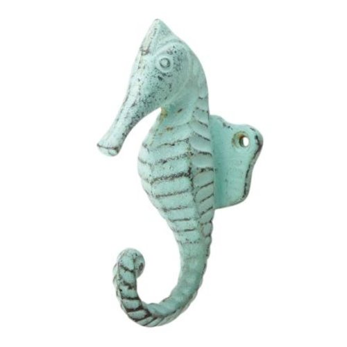 Sage Green Seahorse Wall Hook from India