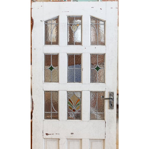 1930's 6 Panel English Stained Glass Door