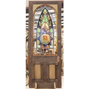 1880's Alpha Stained Glass Door