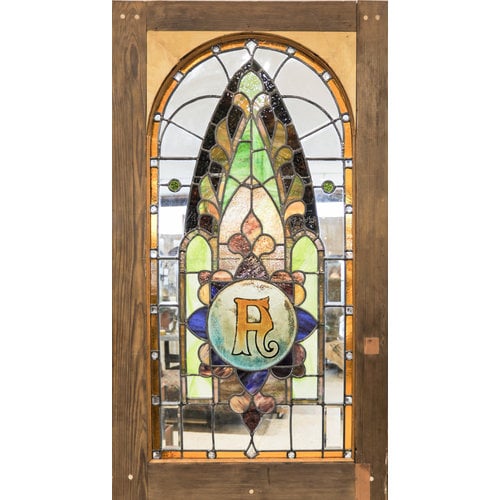 1880's Alpha Stained Glass Door