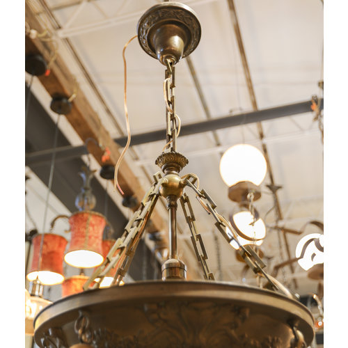 Brass 5 Bulb Chandelier