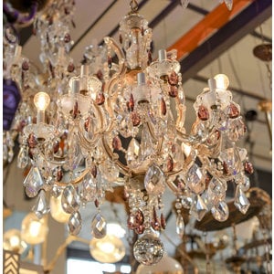 Crystal Chandelier with Amethyst Crystals