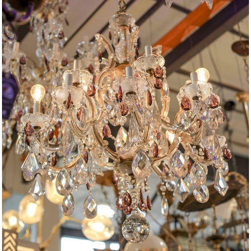 Crystal Chandelier with Amethyst Crystals