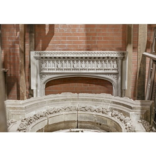 1850's English Gothic Stone Mantel ( Cowbridge Estate)