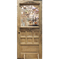 1 Light 7 Panel Brown and White Door