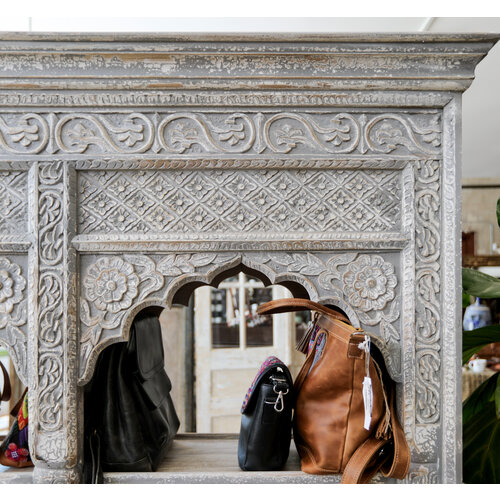 Indian Teak Wood Display Cabinet- Double Display