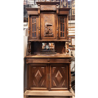 English Hand Carved Wood Cabinet