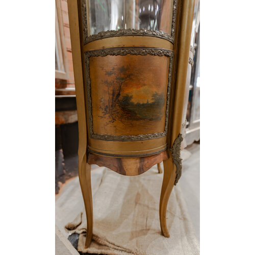 Hand-Painted French Glass Cabinet