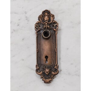 Poured Brass Art Nouveau Escutcheon Pair