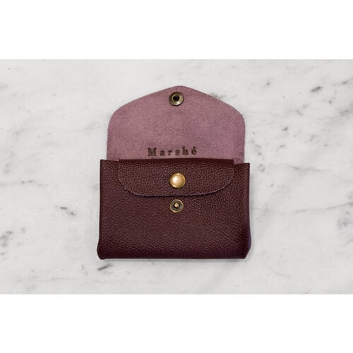 Marshe Maroon - Leather Coin Purse by Marshé