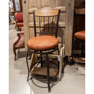 Stamped Leather Bar Chair