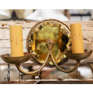 Mirrored Brass Sconce Light