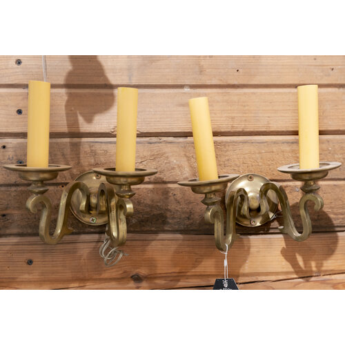 Pair of Brass Sconce Lights