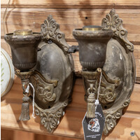 Pair of Antique Brass Sconces