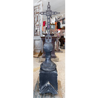 1800's Cast Iron Cross with English Lime Stone