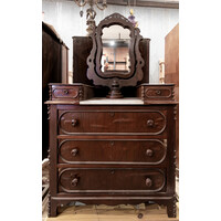 Wooden Dresser with Mirror