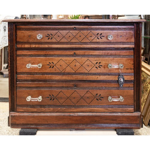 1900's Eastlake Dresser with Glass Pulls