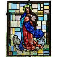 Virgin Mary in Pastel Stained Glass