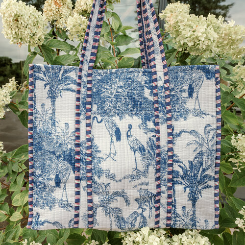 Marshé Handmade Block Print Quilted Tote - Nature