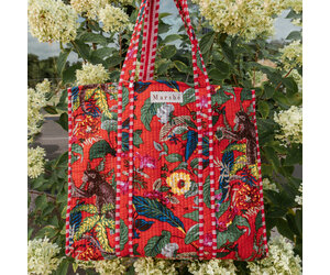 Marshé Handmade Block Print Quilted Tote - Monkeys - Dead People's