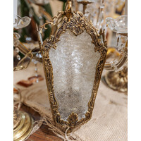 Brass Pendant Light with Florentine Glass