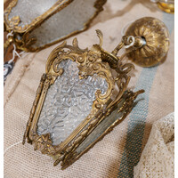 Brass Light with Hammered Glass