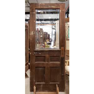Beveled Glass Door with Dentil Shelf