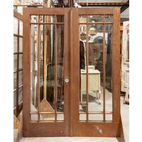 9 light Pair of Arts & Crafts Double Doors