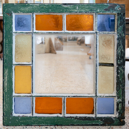 Handcrafted clear stain glass beveled Window Handcrafted clear stain glass beveled Window