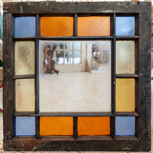 Handcrafted clear stain glass beveled Window Handcrafted clear stain glass beveled Window