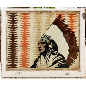 Native American Chief with Abstract Background