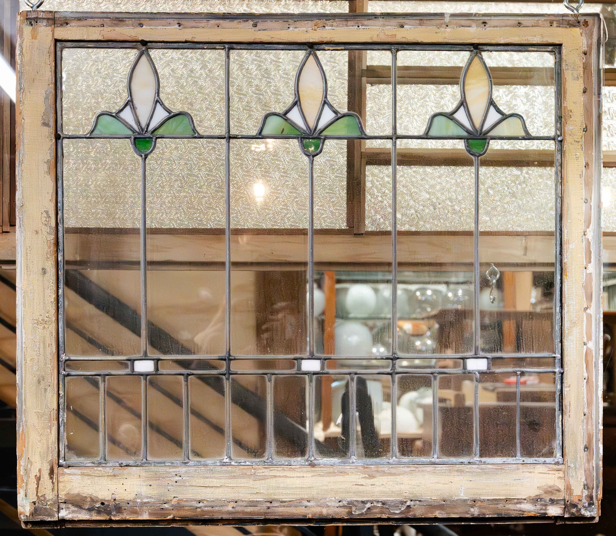 Green Fleur Stained Glass - Dead People's Stuff "Architectural Antiques ...
