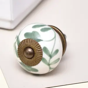 Moss Green Leaf Knob