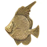 Engraved Brass Fish Knob