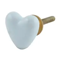 Sky Blue Heart Ceramic Knob