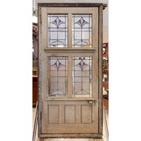 1700s English Oak Door from Cowbridge Estate with Fluer-De-Lis Motifs