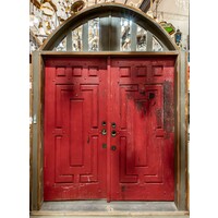 Quail Creek Double Doors + Beveled Glass Transom