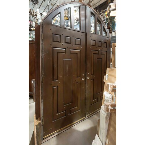 Quail Creek Double Doors + Beveled Glass Transom